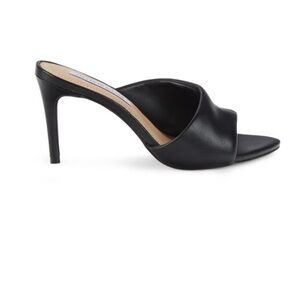 Saks Fifth Avenue black pointed open toe mule